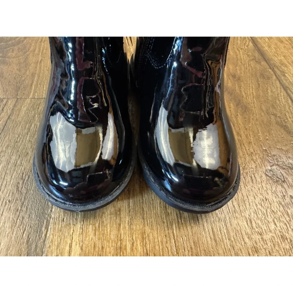 Gymboree Classics Boots Girls Size 7‎ Black Faux Patent Leather Shoes Tall New